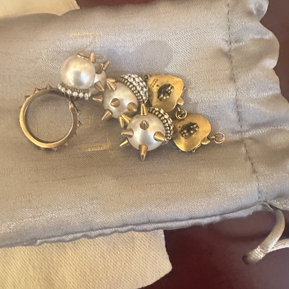 Gucci Gold and Silver Spiked Earrings